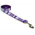 Fly Free Zone,Inc. STRIPE-PURPLE-MULTI3-L 6 ft. Stripe Dog Leash; Purple - Medium FL511921